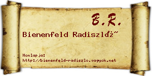 Bienenfeld Radiszló névjegykártya